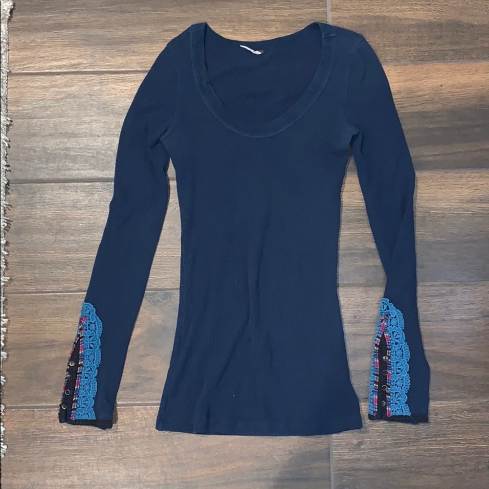 Free People Waffle Shirt